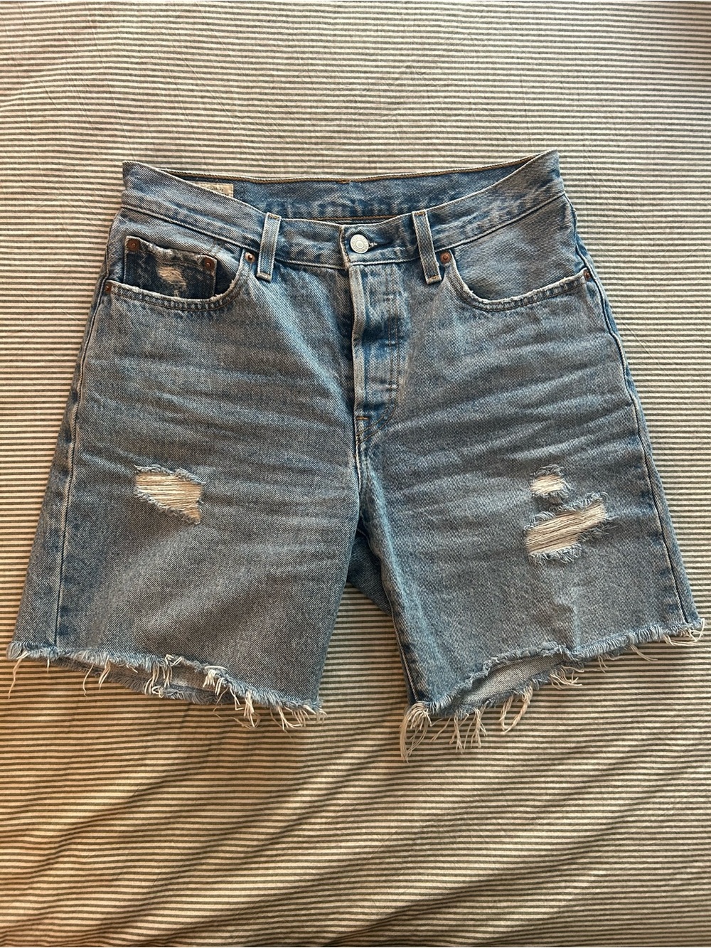 Levi's Light Blue Distressed Women's Denim Shorts